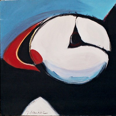 Macareux<br>Acrylique sur panneau<br>Format: 70x70<br>Année: 2004