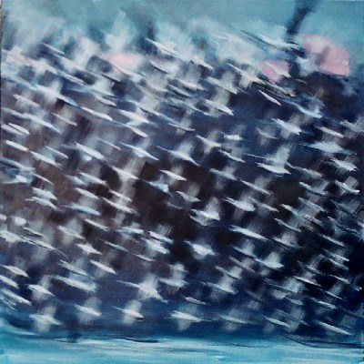 Envol 1<br>Acrylique sur toile<br>Format: 70x70<br>Année: 2004