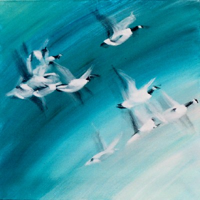 Envol 2<br>Acrylique sur toile<br>Format: 70x70<br>Année: 2004