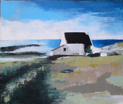 Maison<br>Acrylique sur toile<br>Format: 12F<br>Année: 2003