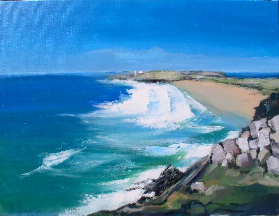 Bord de mer<br>Acrylique sur toile<br>Format: 15P<br>Année: 2004
