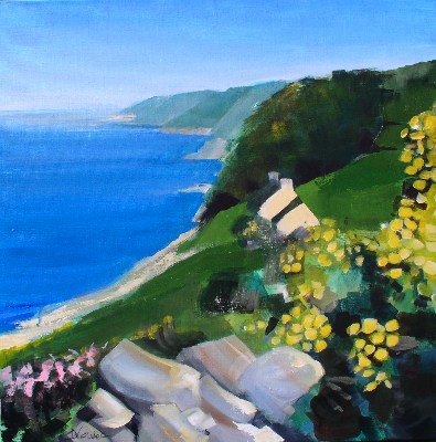 Bord de mer<br>Acrylique sur panneau<br>Format: 60x60<br>Année: 2004