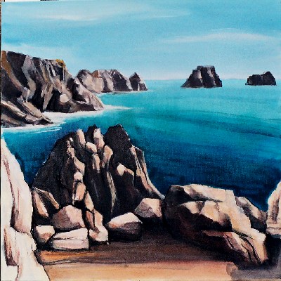 Crozon<br>Acrylique sur toile<br>Format: 70x70<br>Année: 2004