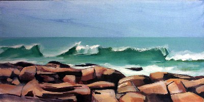 La vague<br>Acrylique sur toile<br>Format :<br>Année :