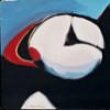 Macareux - Acrylique sur panneau - Format: 70x70 - Année: 2004