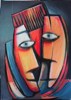 Masque 1 - Acrylique sur papier - Format: 65x50 - Année: 2003